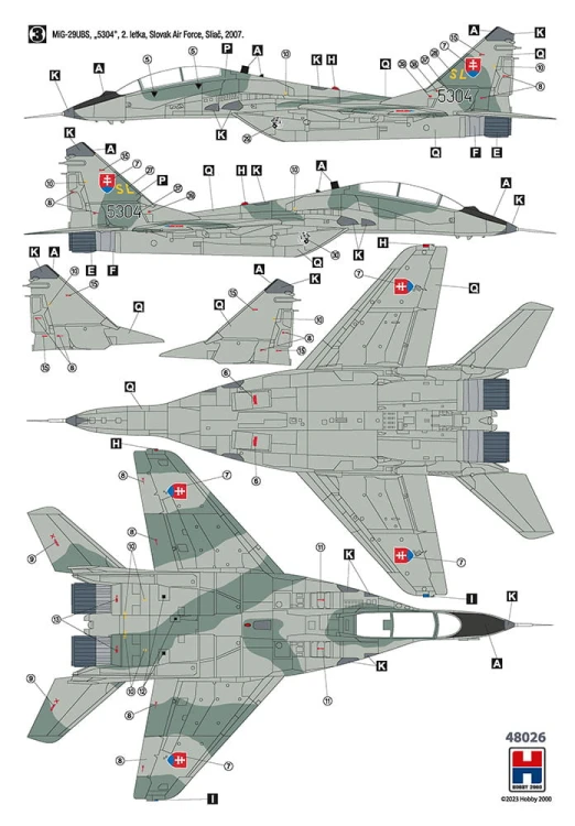 Samolot Mikoyan MiG-29UB Czech & Slovak Air Force 48026 Hobby 2000