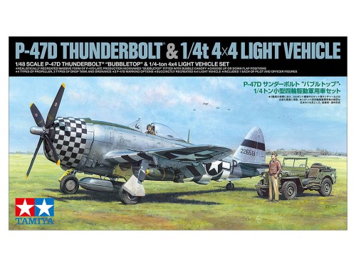 Samolot P-47D Thunderbolt i Willys MB 25214 Tamiya