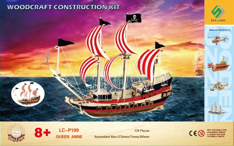 Żaglowiec Królowa Anna składanka drewniana LC-P199 Sea-Land