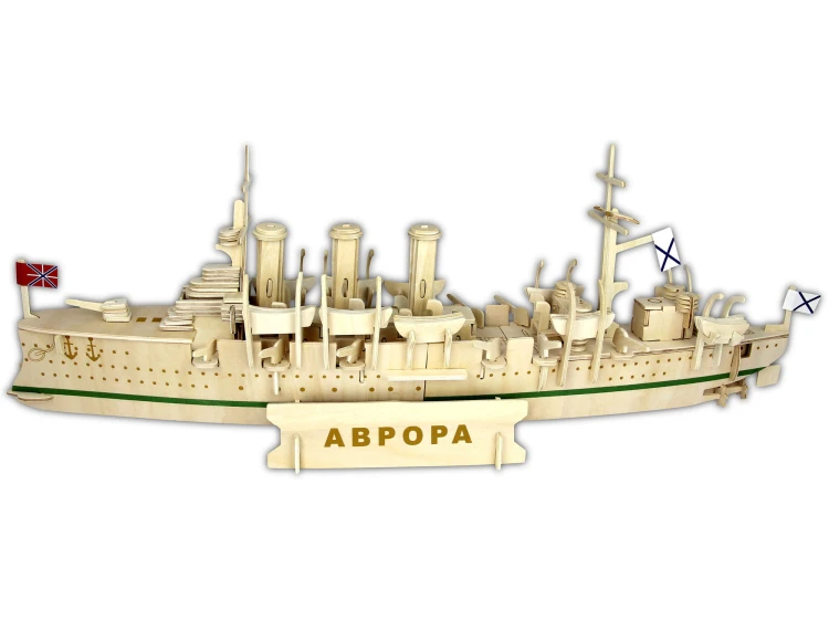 Krążownik Aurora składanka drewniana puzzle 3D P281 Sea-Land