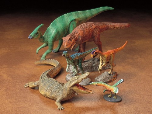 Dinozaury krokodyl ptak stworzenia mezozoiczne 60107 Tamiya