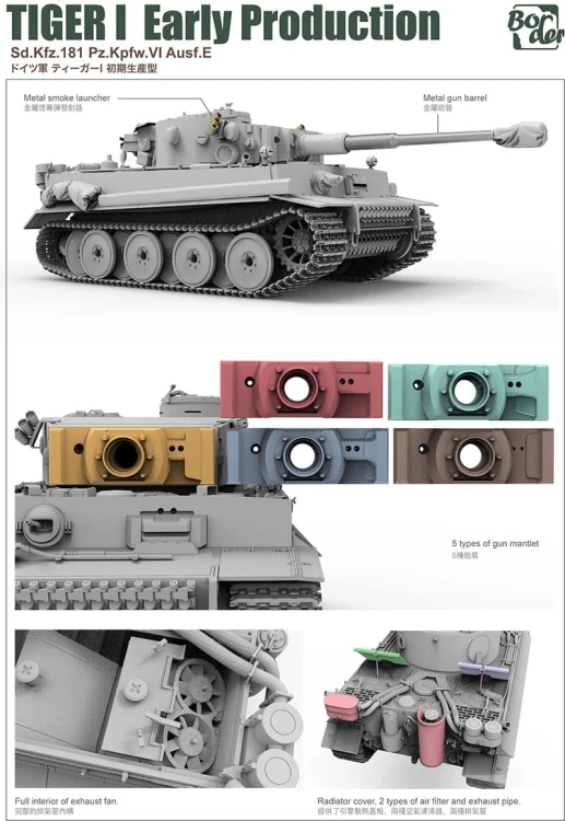 Czołg Sd.Kfz.181 Pz.Kpfw.VI Ausf.E Tiger I Early Production BT-010 Border