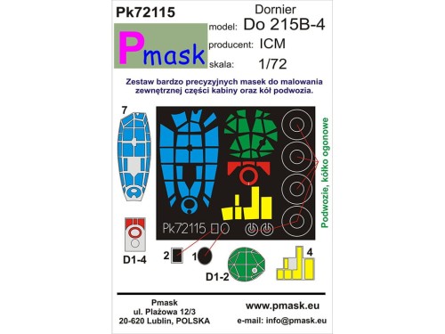 Maski do samolotu Do 215B-4 Pk72115 Pmask
