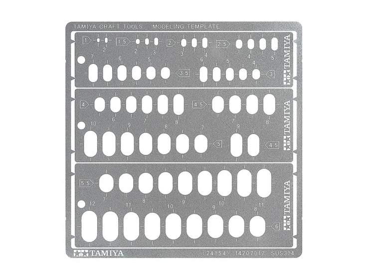 Szablon modelarski prostokąty 1-12 mm 74154 Tamiya