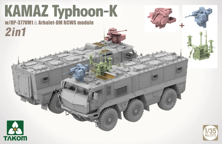 Transporter KamAZ Typhoon-K w/RP-377VM1 & Arbalet-DM RCWS Module 2 in 1 2173 Takom