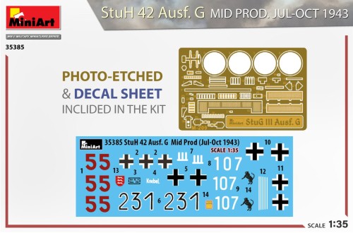 Działo StuH42 Sturmhaubitze 42 Ausf.G Mid 35385 MiniArt