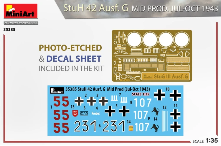 Działo StuH42 Sturmhaubitze 42 Ausf.G Mid 35385 MiniArt