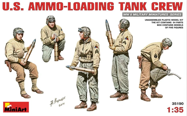Figurki amerykańska załoga do ładowania amunicji 35190 MiniArt