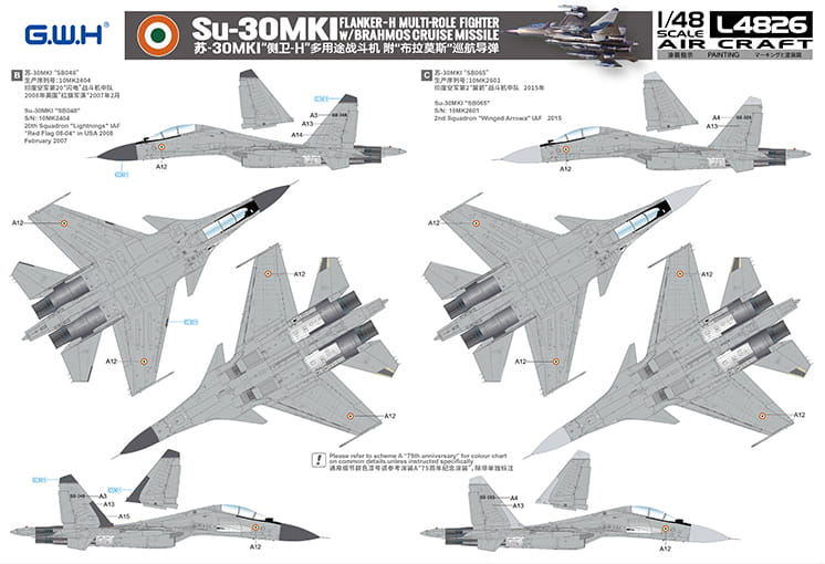 Samolot Sukhoi Su-30MKI Flanker-H L4826 Lion Roar