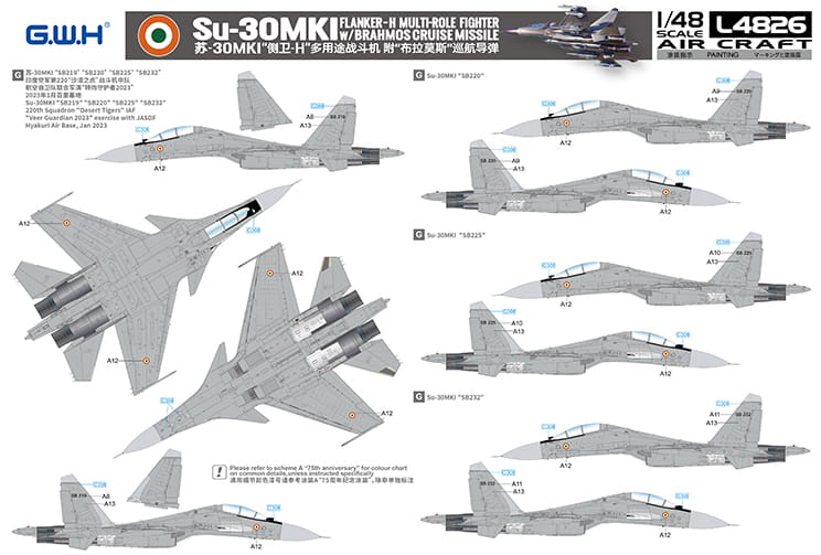 Samolot Sukhoi Su-30MKI Flanker-H L4826 Lion Roar