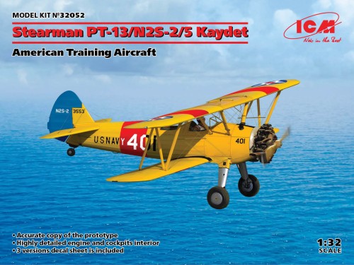 Samolot Stearman PT-13/N2S-2/5 Kaydet 32052 ICM