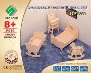 Mebelki dla lalek pokój dziecięcy składanka P010 Sea-Land