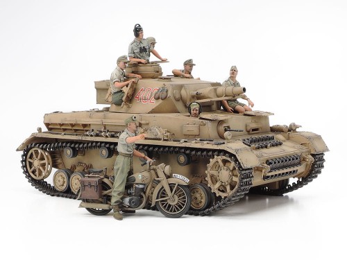 Czołg PzKpfw IV Ausf.F & DKW NZ350 North Africa 25208 Tamiya