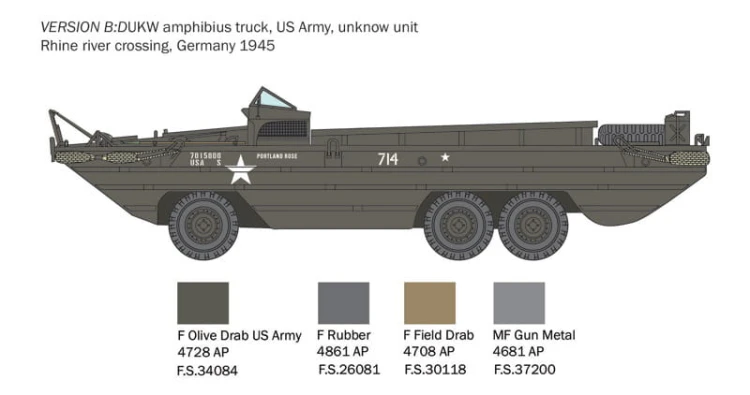 Amfibia DUKW 2.5 GMC 6392 Italeri