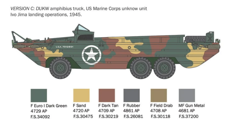 Amfibia DUKW 2.5 GMC 6392 Italeri