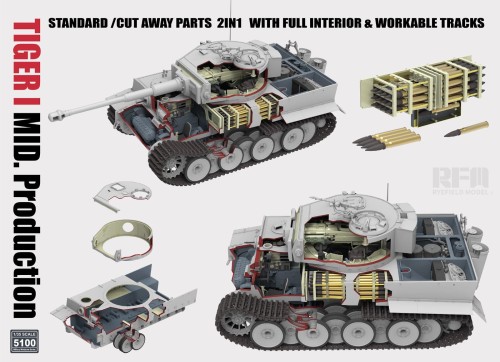 Czołg Tiger I PzKpfw VI Middle production RM-5100 RFM