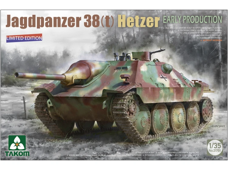 Działo pancerne Jagdpanzer 38(t) Hetzer Early 2170X Takom
