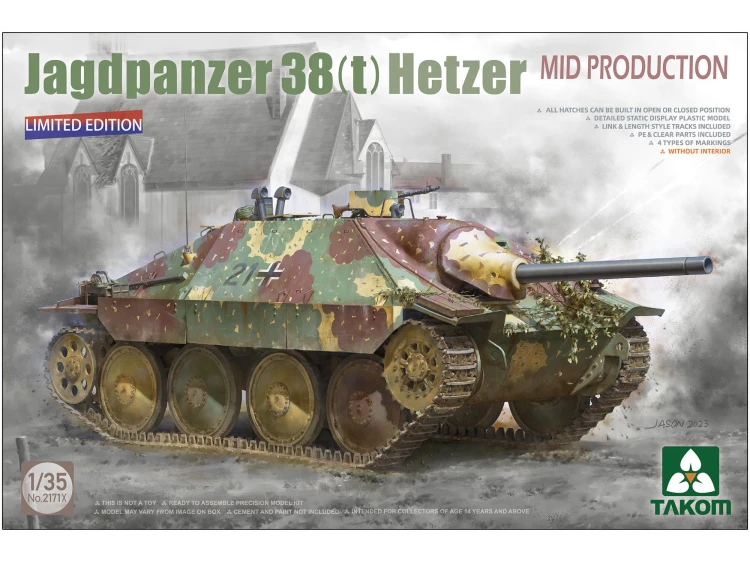 Działo pancerne Jagdpanzer 38(t) Hetzer Mid 2171X Takom
