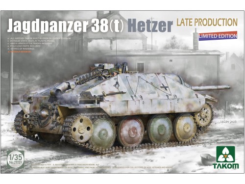 Działo pancerne Jagdpanzer 38(t) Hetzer Late 2172X Takom
