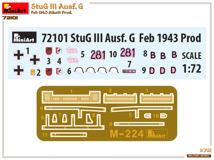 Działo StuG Sturmgeschutz III Ausf.G Alkett 72101 MiniArt