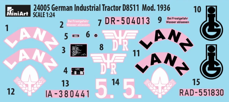 Traktor ciągnik Lanz Bulldog D8511 model 1936 24005 MiniArt