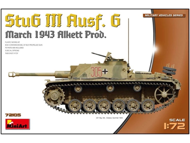 Działo StuG Sturmgeschutz III Ausf.G Alkett 72105 MiniArt