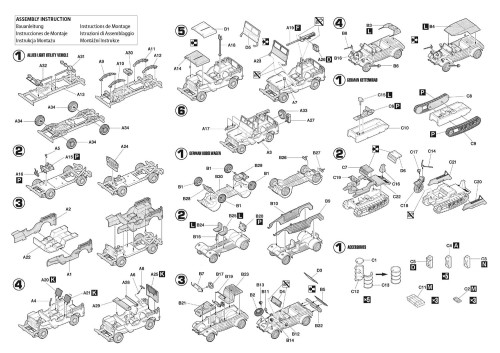 VW Volkswagen Kubelwagen Willys MB Jeep Kettenkraftrad 72705 Hobby 2000