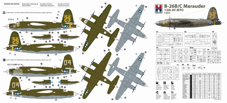 Samolot Martin B-26B/C Marauder 12th AF MTO 72057 Hobby 2000