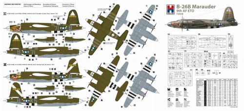 Samolot Martin B-26B Marauder 9th AF ETO 72058 Hobby 2000