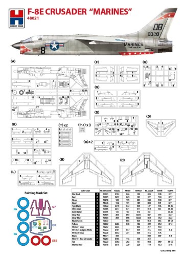 Samolot Chance Vought F-8E Crusader Marines 48021 Hobby 2000