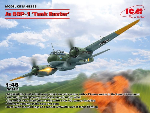Samolot Junkers Ju 88P-1 Tank Buster 48228 ICM