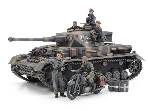 Czołg PzKpfw IV Ausf.G Early & DKW NZ350 25209 Tamiya