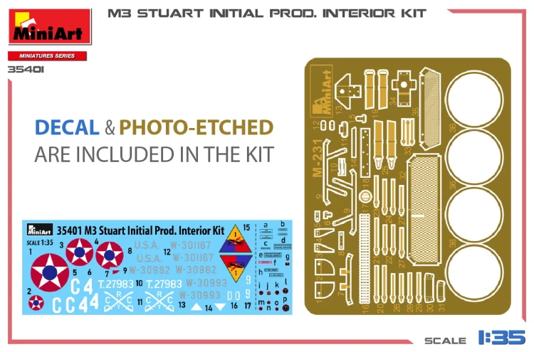 Czołg M3 Stuart Initial Production 35401 MiniArt