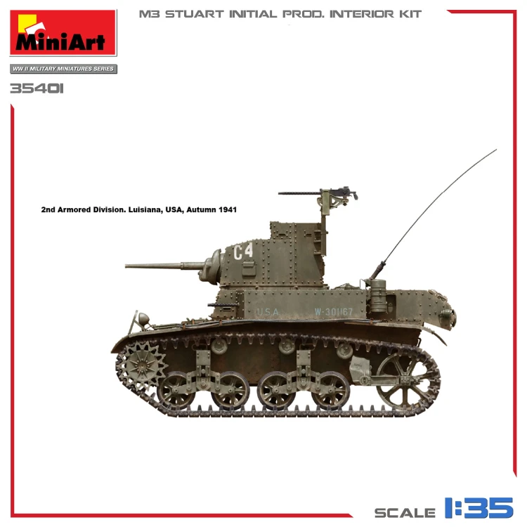 Czołg M3 Stuart Initial Production 35401 MiniArt