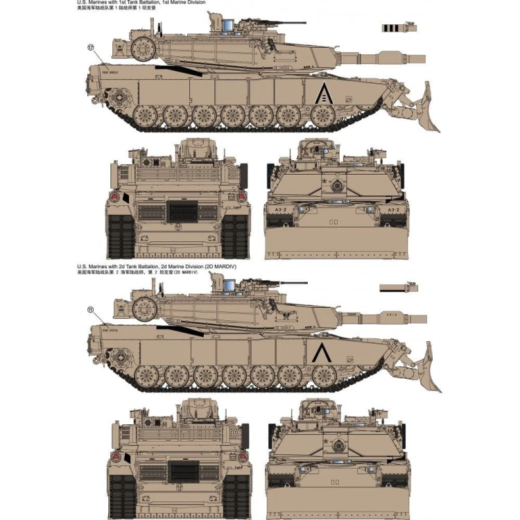 Czołg USMC M1A1 FEP Abrams z lemieszem RM-5048 RFM