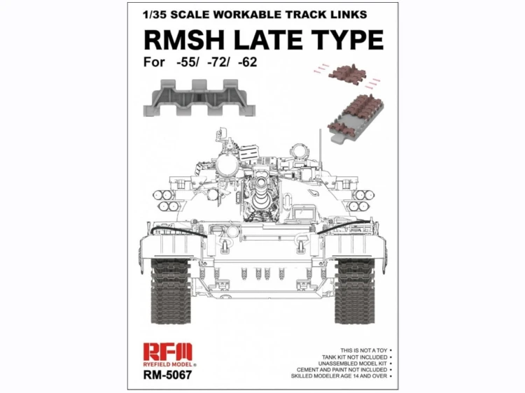 Gąsienice ogniwkowe RMSH Late Type do T-55/T-72/T-62 RM-5067 RFM