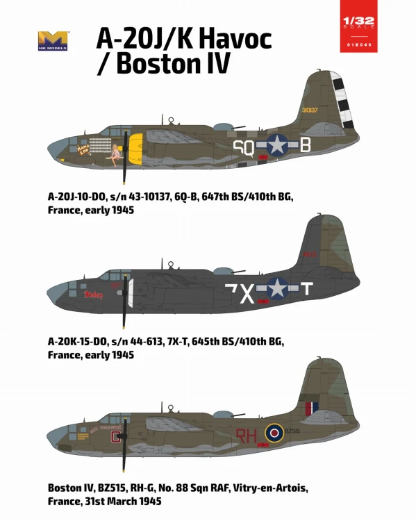 Samolot Douglas A-20J/K Havoc / Boston IV 01E040 HK Models