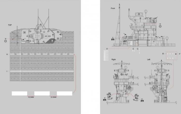 Lotniskowiec Akagi mostek pokład lotniczy BS-002 Border