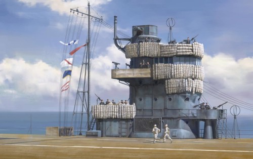Lotniskowiec Akagi mostek pokład lotniczy Nakajima B5N2 Kate BSF-001 Border