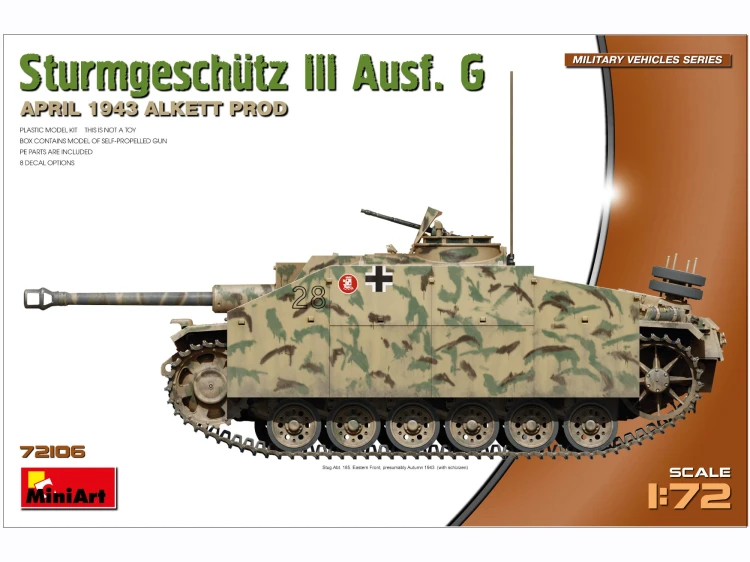 Działo StuG Sturmgeschutz III Ausf.G April 1943 Alkett 72106 MiniArt