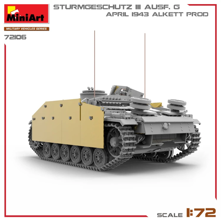 Działo StuG Sturmgeschutz III Ausf.G April 1943 Alkett 72106 MiniArt