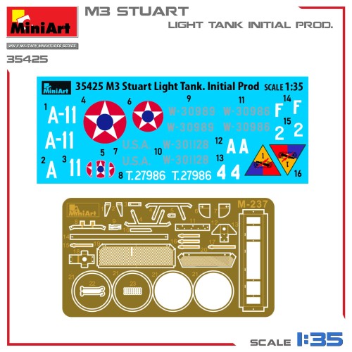 Czołg M3 Stuart Initial Production 35425 MiniArt