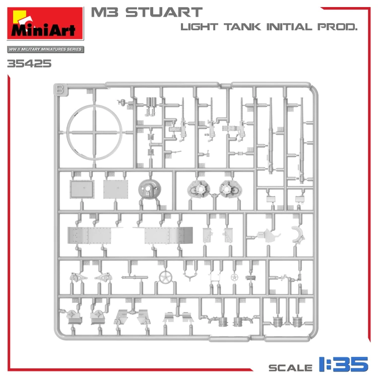Czołg M3 Stuart Initial Production 35425 MiniArt