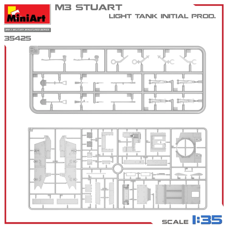 Czołg M3 Stuart Initial Production 35425 MiniArt