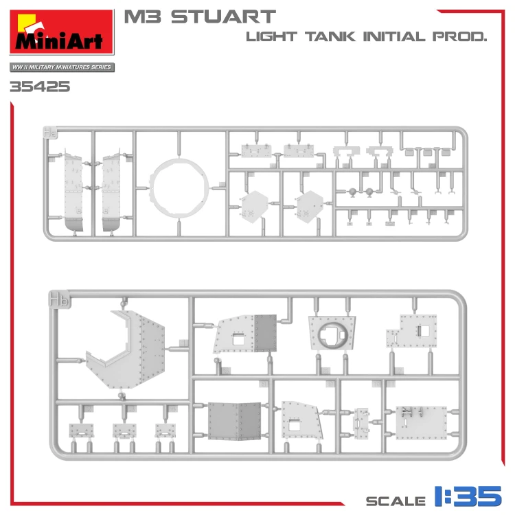 Czołg M3 Stuart Initial Production 35425 MiniArt