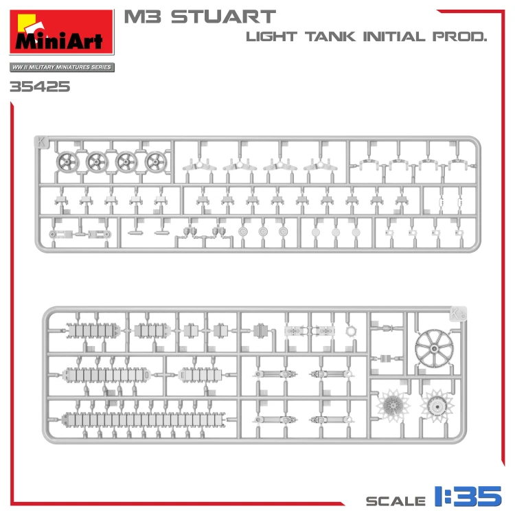 Czołg M3 Stuart Initial Production 35425 MiniArt