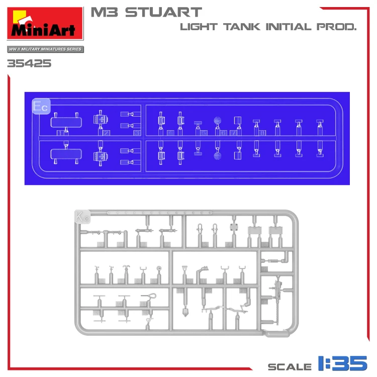 Czołg M3 Stuart Initial Production 35425 MiniArt