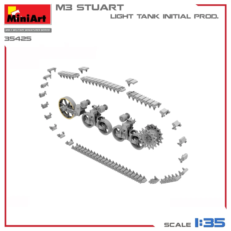 Czołg M3 Stuart Initial Production 35425 MiniArt
