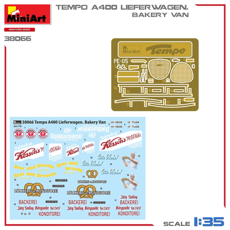 Tempo A400 Lieferwagen Bakery Van 38066 MiniArt
