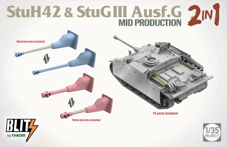 Działo StuH42 & StuG Sturmgeschutz III Ausf.G Mid 8017 Takom